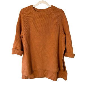 COS Burnt Orange 100% Wool Crew Neck Scandi Sweater Size XS Oversized Cozy Fall